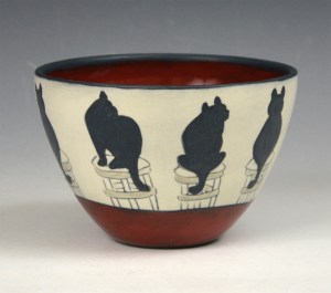Bowl - Large w/ Cats