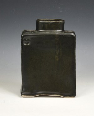 Square Vase w/Black Glaze #84