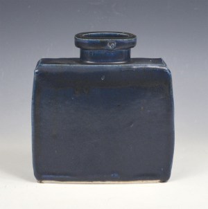 Square Vase w/Deep Blue Glaze #85