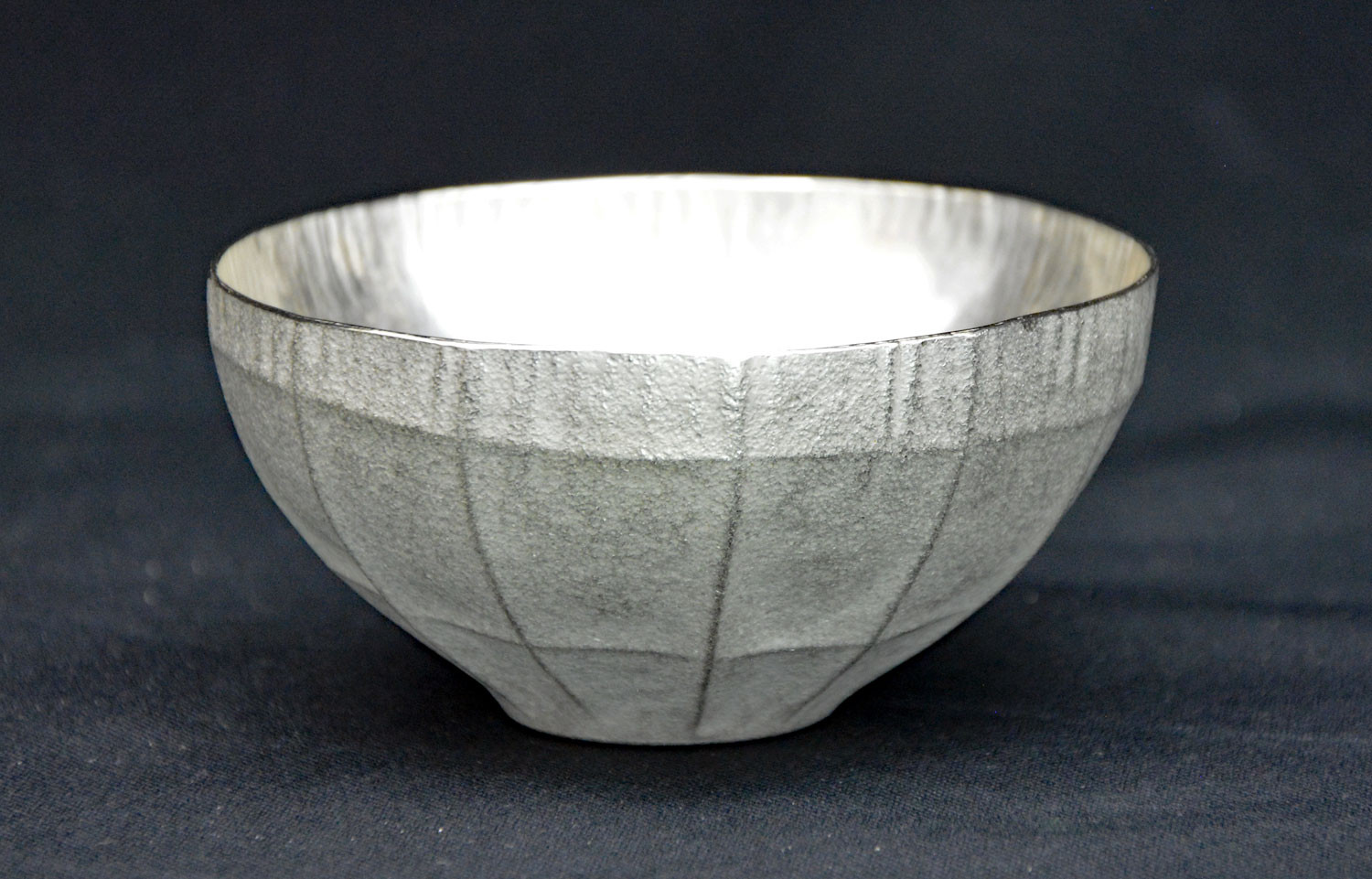 Silver Sake Cup - Checkers