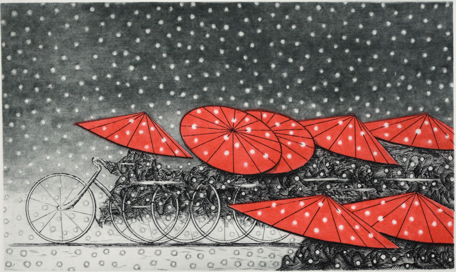 Red in the Snow Night