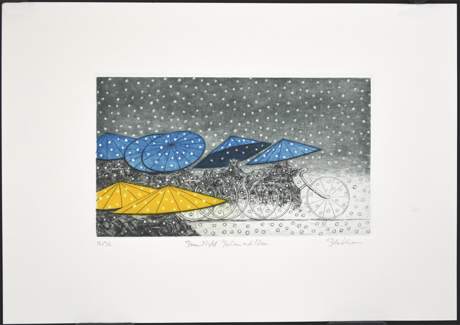 Snow Night Yellow and Blue - Image 2