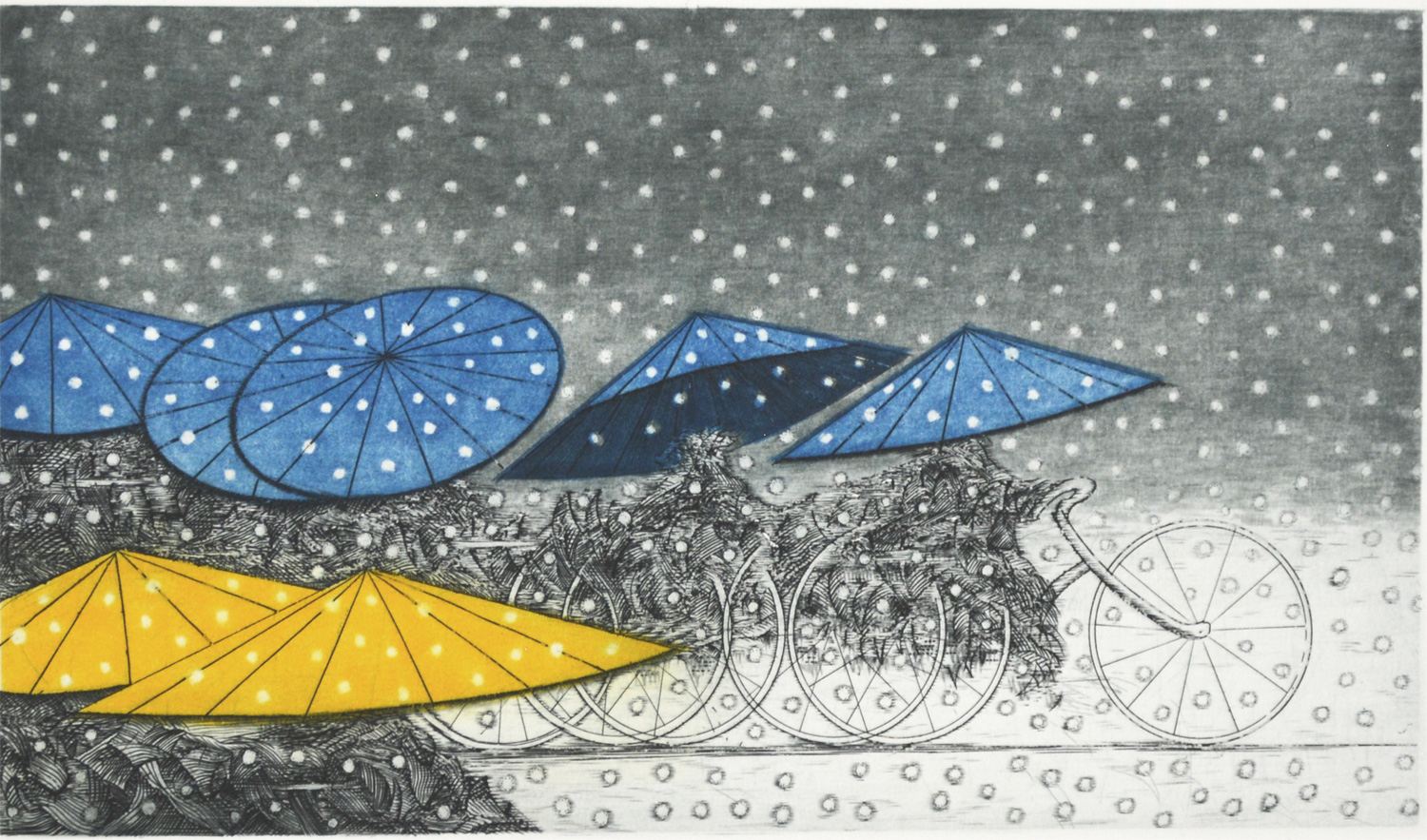 Snow Night Yellow and Blue
