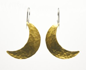 Earrings - Crescent Moon, Brass