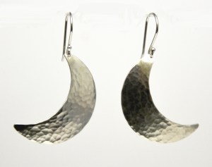 Earrings - Crescent Moon, Sterling Silver