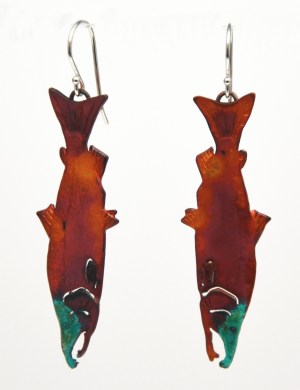 Earrings - Salmon Chinook, Copper