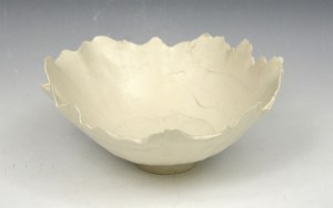Ruffle-Edged White Bowl #76