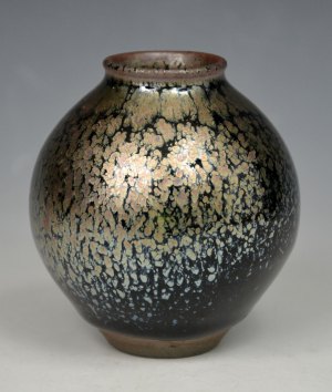 FURUTANI Noriyuki - Peach Silver Yuteki Tenmoku Small Vase