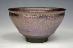 FURUTANI Noriyuki - Peach-Silver Tenmoku Tea Cup with tomobako #10