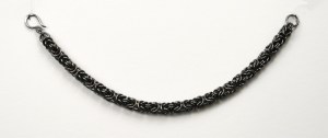 Bracelet - Byzantine Chainmaille - Oxidized Sterling Silver - 9"
