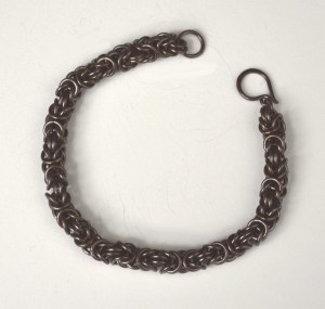Bracelet - Byzantine Chainmaille - Oxidized Copper - 8.5"