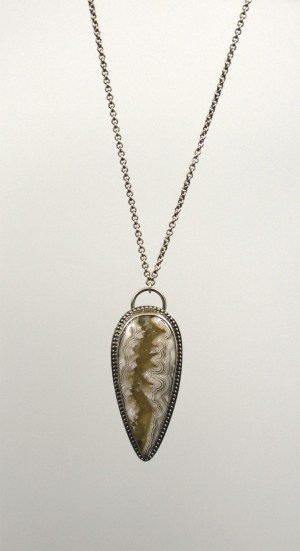 Necklace - Lace Agate and Sterling Silver