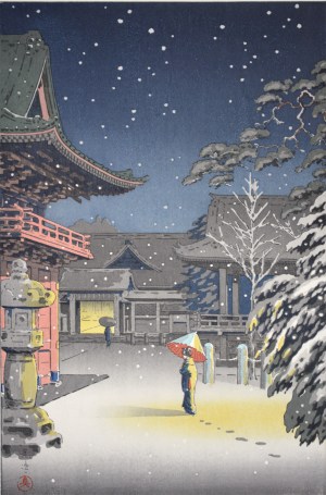 Nezu Shrine in Snow