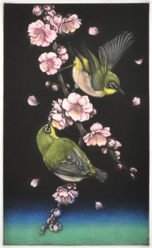 Weeping Plum and White-Eye