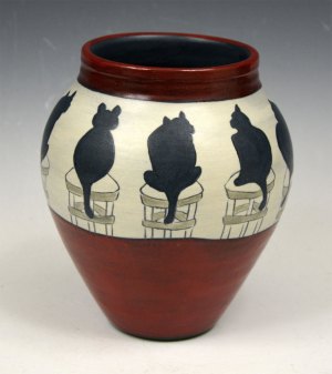 Vase w/Cats