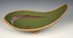OGURA - Bamboo & Lacquer Art-Deco Bowl