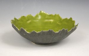 Bowl - Green Ruffle-Edged #85