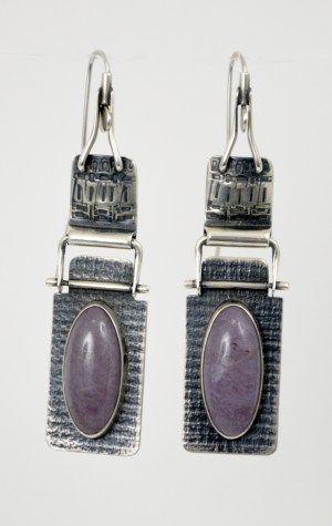 Sterling Silver and Rare Ruby Corundum Earring