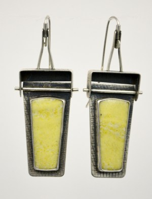 Sterling Silver and Serpentine Earrings