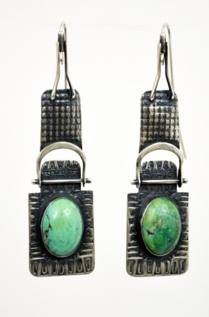 Sterling Silver and Variscite Earrings