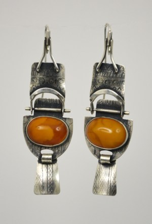 Sterling Silver and Agate Earrings