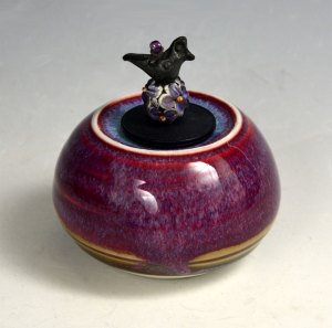 Vessel 167 - Bird on Bead with Purple Jar