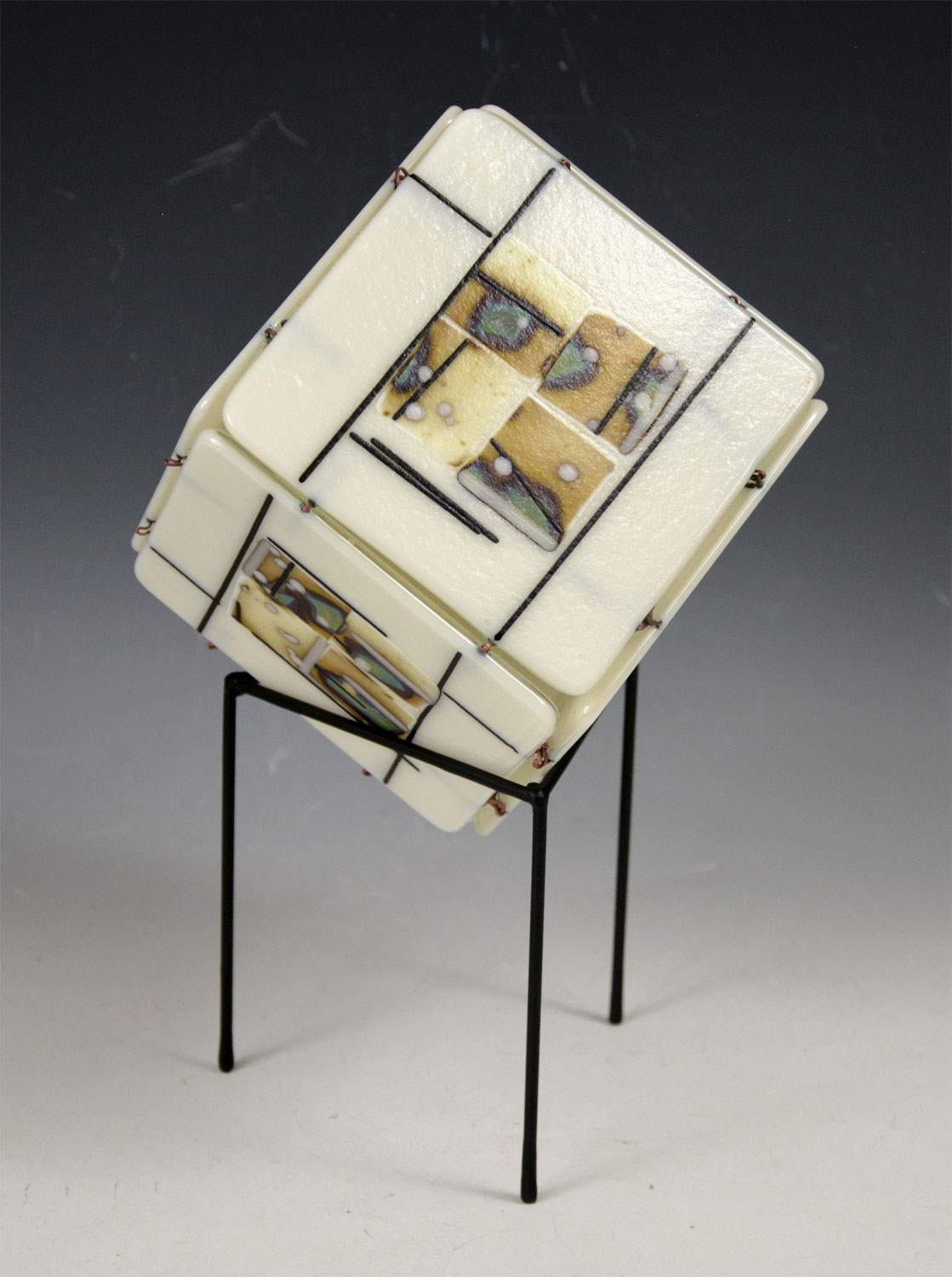 Hako (box) - Fused Matte White Glass #231 - Image 2