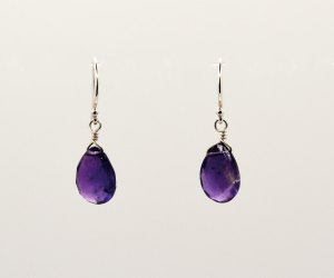 Earrings - Gemstone Drop, Amethyst