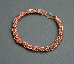 Bracelet - Byzantine Chainmaille - Copper - 7"