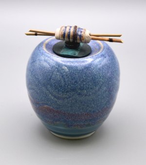 Vessel 172 - Clay Bead with Blue Jar