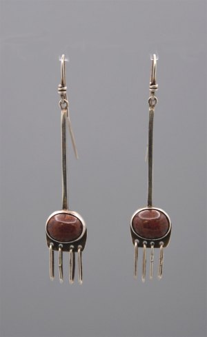 Sterling Silver and Agate Earrings