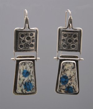 Sterling Silver and Blue Stone Earrings
