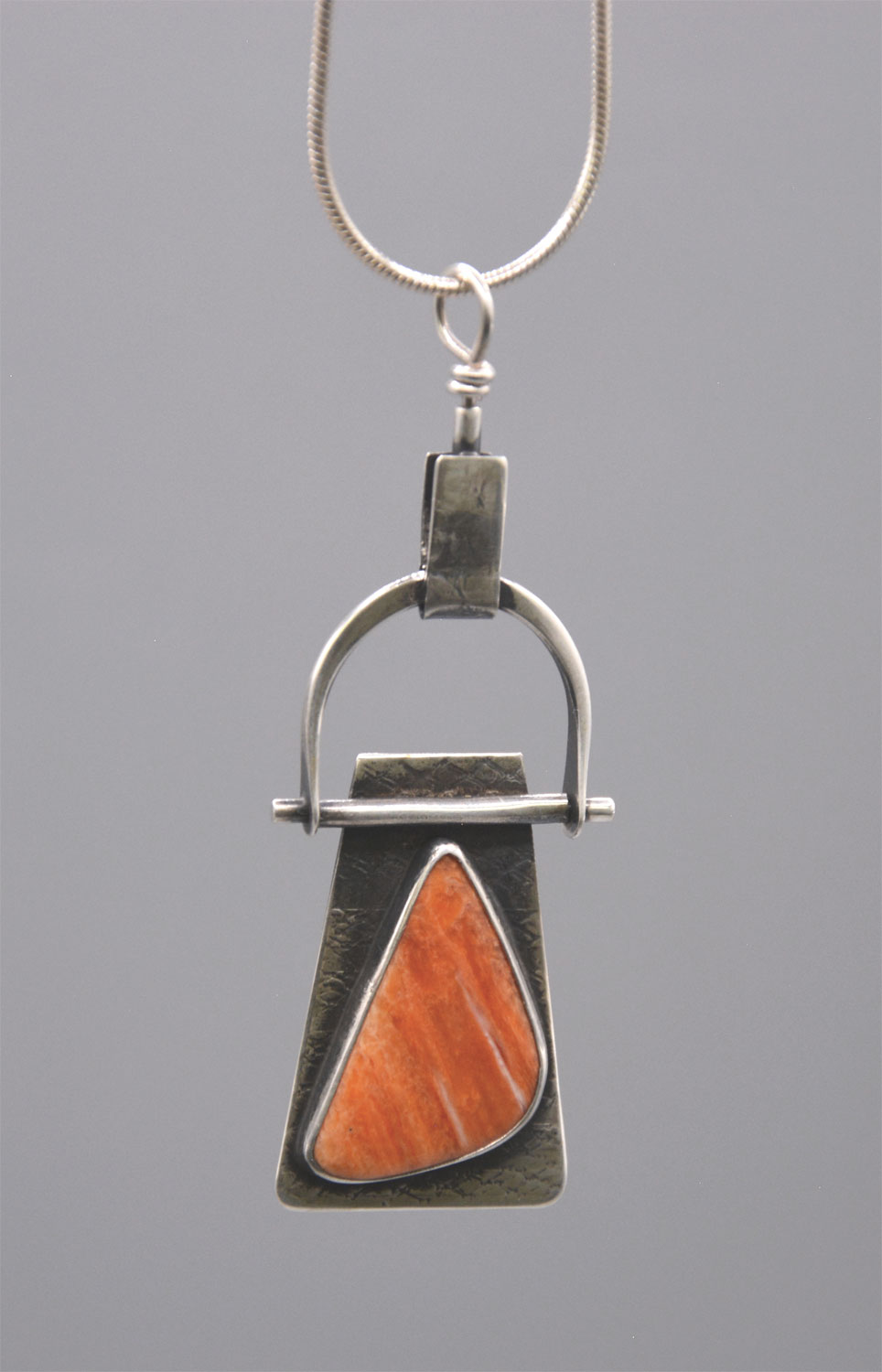 Sterling Silver and Spiny Oyster Necklace