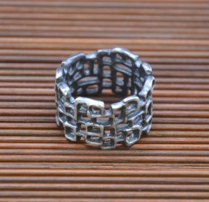 Sterling Silver Cube Band