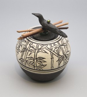 Vessel 186 - Raven with Bamboo Jar