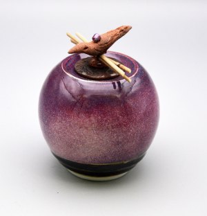 Vessel 187 - Brown Bird with Violet Jar
