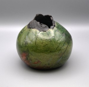 Vessel with Florian Neck - Raku Fired #011