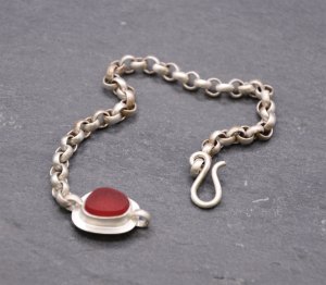 Bracelet - Vintage Red Glass #59