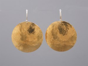 Earrings - Full Moon, Brass