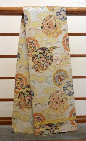 Obi - Medallions with gold, orange and black #059