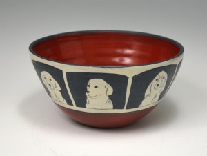 Bowl - Large w/ Dogs
